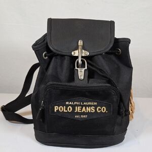 Vintage Canvas Polo by Ralph Lauren Black Backpack Polo Jenas Co.